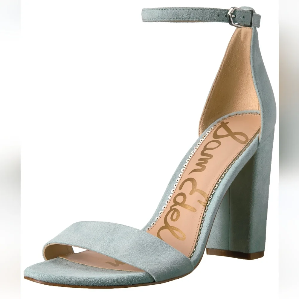 Sam Edelman Yaro Suede Block Heel Ankle Strap Band Petal Pink Event Weddings 7